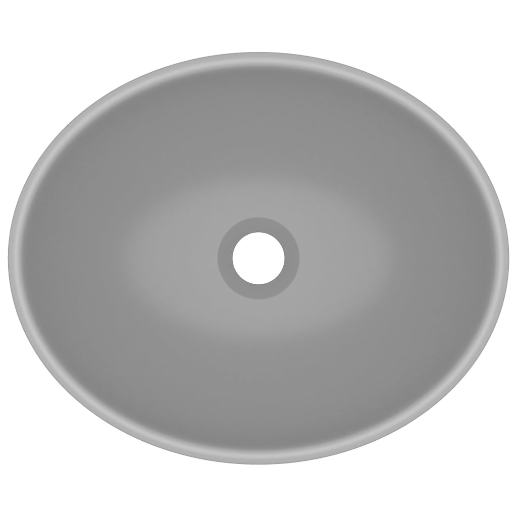 8720286036327_g_en_hd_2 vidaXL Luxury Basin Oval-shaped Matt Light Grey 40x33 cm Ceramic - Image 4