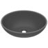 vidaXL Luxury Basin Oval-shaped Matt Dark Grey 40x33 cm Ceramic - Image 2