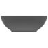 vidaXL Luxury Basin Oval-shaped Matt Dark Grey 40x33 cm Ceramic - Image 3
