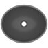 vidaXL Luxury Basin Oval-shaped Matt Dark Grey 40x33 cm Ceramic - Image 4