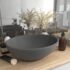 vidaXL Luxury Basin Oval-shaped Matt Dark Grey 40x33 cm Ceramic
