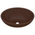 vidaXL Luxury Basin Oval-shaped Matt Dark Brown 40x33 cm Ceramic - Image 2