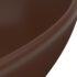 vidaXL Luxury Basin Oval-shaped Matt Dark Brown 40x33 cm Ceramic - Image 5