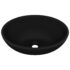 vidaXL Luxury Basin Oval-shaped Matt Black 40x33 cm Ceramic - Image 2