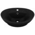 vidaXL Luxury Basin Overflow Oval Matt Black 58.5x39 cm Ceramic - Image 2