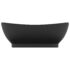 vidaXL Luxury Basin Overflow Oval Matt Black 58.5x39 cm Ceramic - Image 3