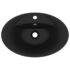 vidaXL Luxury Basin Overflow Oval Matt Black 58.5x39 cm Ceramic - Image 4