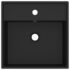 vidaXL Luxury Basin Overflow Square Matt Black 41x41 cm Ceramic - Image 3
