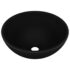 vidaXL Luxury Bathroom Basin Round Matt Black 32.5x14 cm Ceramic - Image 2