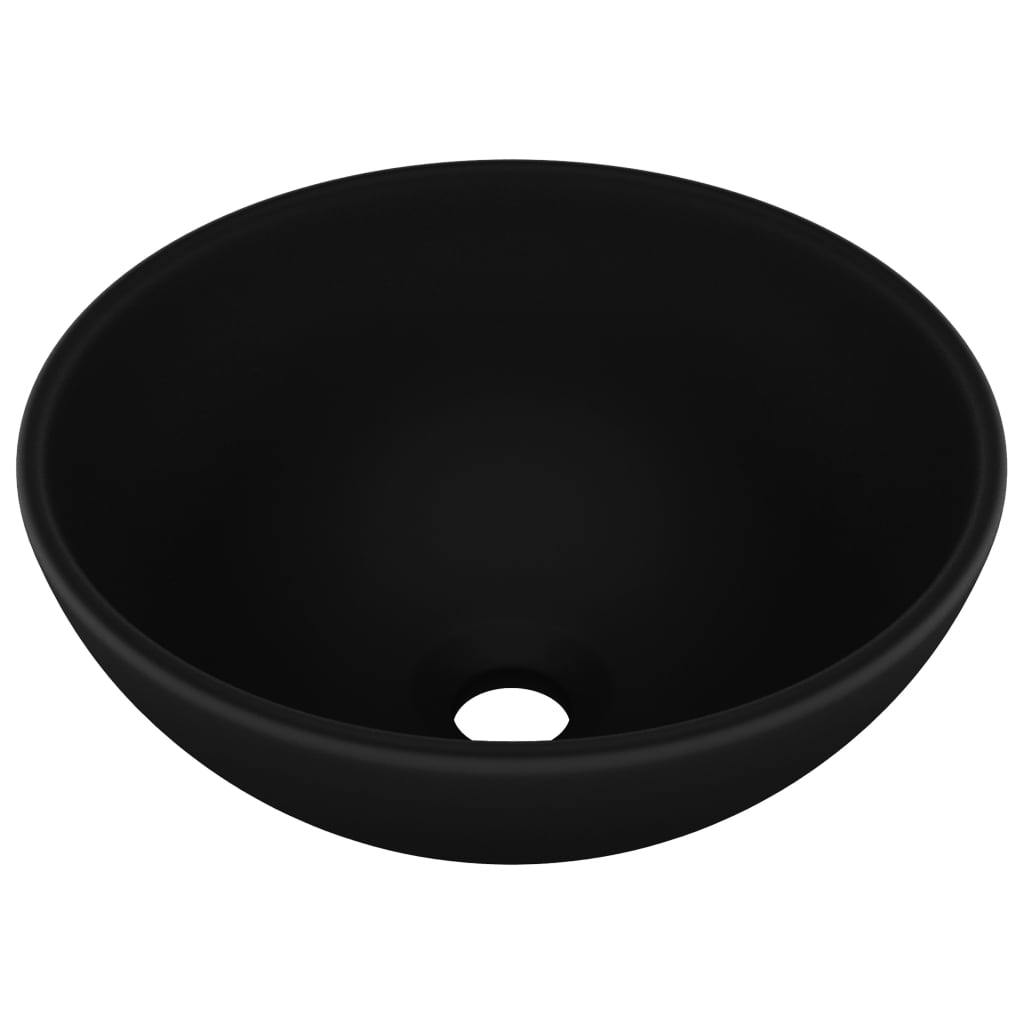 8720286036808_a_en_hd_1 vidaXL Luxury Bathroom Basin Round Matt Black 32.5x14 cm Ceramic - Image 2
