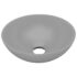 vidaXL Bathroom Sink Ceramic Light Grey Round - Image 2