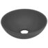 vidaXL Bathroom Sink Ceramic Dark Grey Round - Image 2