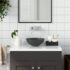 vidaXL Bathroom Sink Ceramic Dark Grey Round
