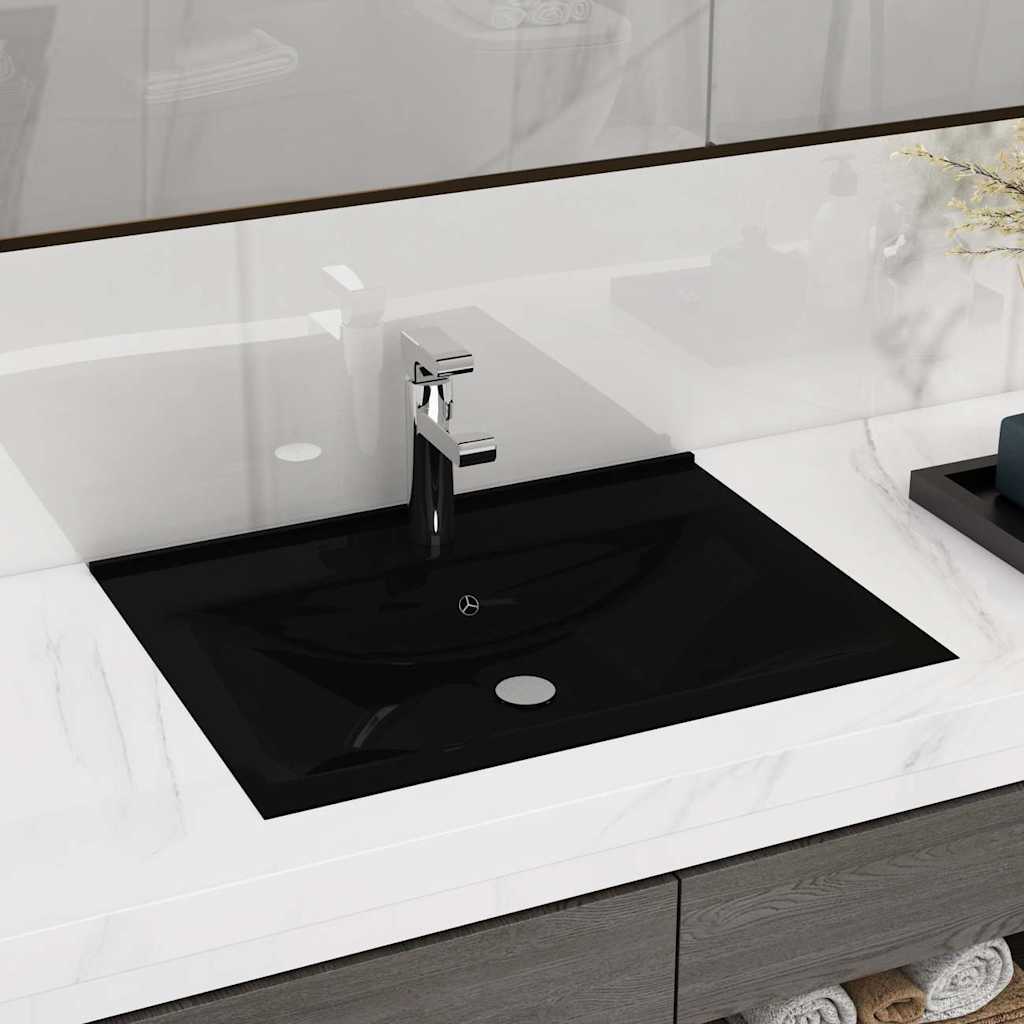 8720286037355_m_en_hd_1 vidaXL Luxury Basin with Faucet Hole Matt Black 60x46 cm Ceramic - Image 1