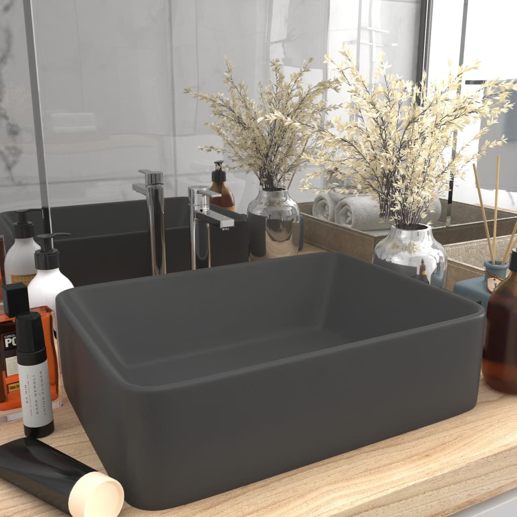 8720286037546_m_en_hd_1 vidaXL Luxury Wash Basin Matt Dark Grey 41x30x12 cm Ceramic - Image 1