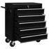 vidaXL Workshop Tool Trolley with 5 Drawers Black - Image 2
