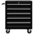 vidaXL Workshop Tool Trolley with 5 Drawers Black - Image 3