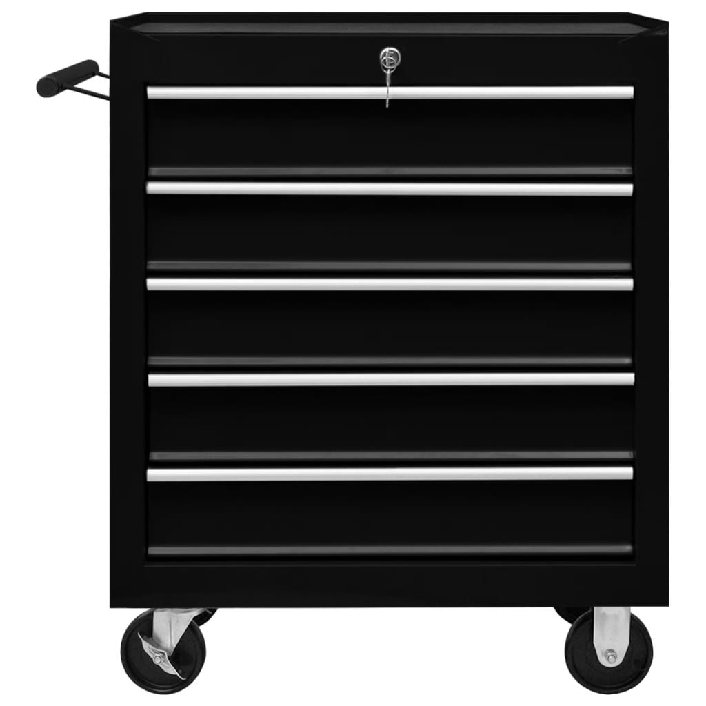 8720286038529_g_en_hd_2 vidaXL Workshop Tool Trolley with 5 Drawers Black - Image 3