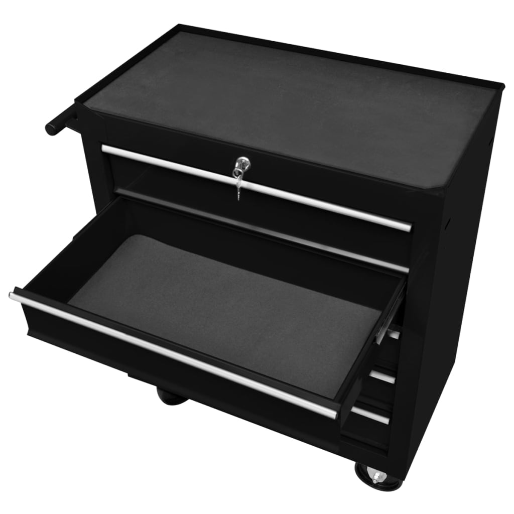 8720286038529_g_en_hd_3 vidaXL Workshop Tool Trolley with 5 Drawers Black - Image 4