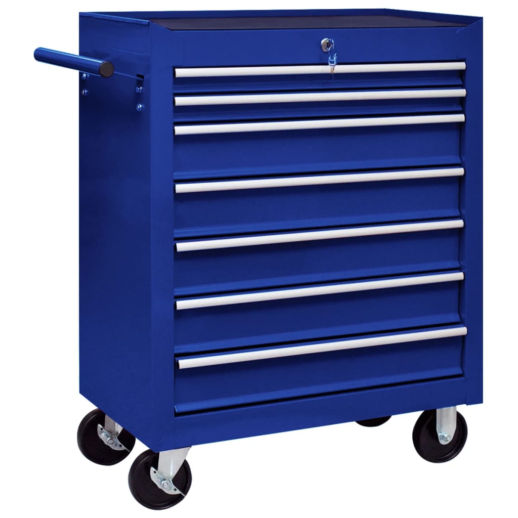 8720286038536_a_en_hd_1 vidaXL Workshop Tool Trolley with 7 Drawers Blue - Image 1
