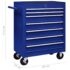 vidaXL Workshop Tool Trolley with 7 Drawers Blue - Image 7