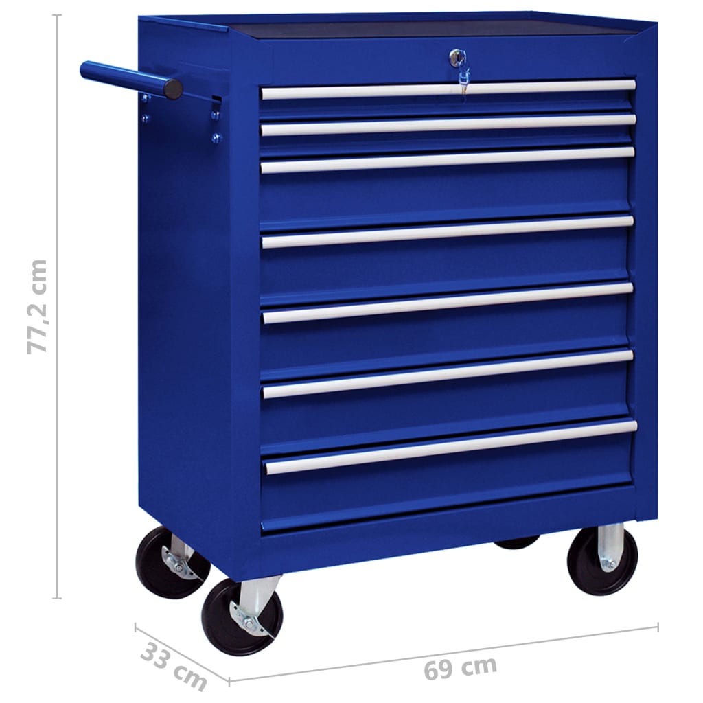 8720286038536_g_en_hd_6 vidaXL Workshop Tool Trolley with 7 Drawers Blue - Image 7