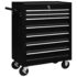vidaXL Workshop Tool Trolley with 7 Drawers Black