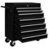 vidaXL Workshop Tool Trolley with 7 Drawers Black - Image 2