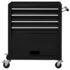 vidaXL Tool Trolley with 4 Drawers Steel Black - Image 3
