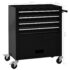 vidaXL Tool Trolley with 4 Drawers Steel Black - Image 8