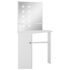 vidaXL Corner Dressing Table Make-up Table with LED Light White - Image 4