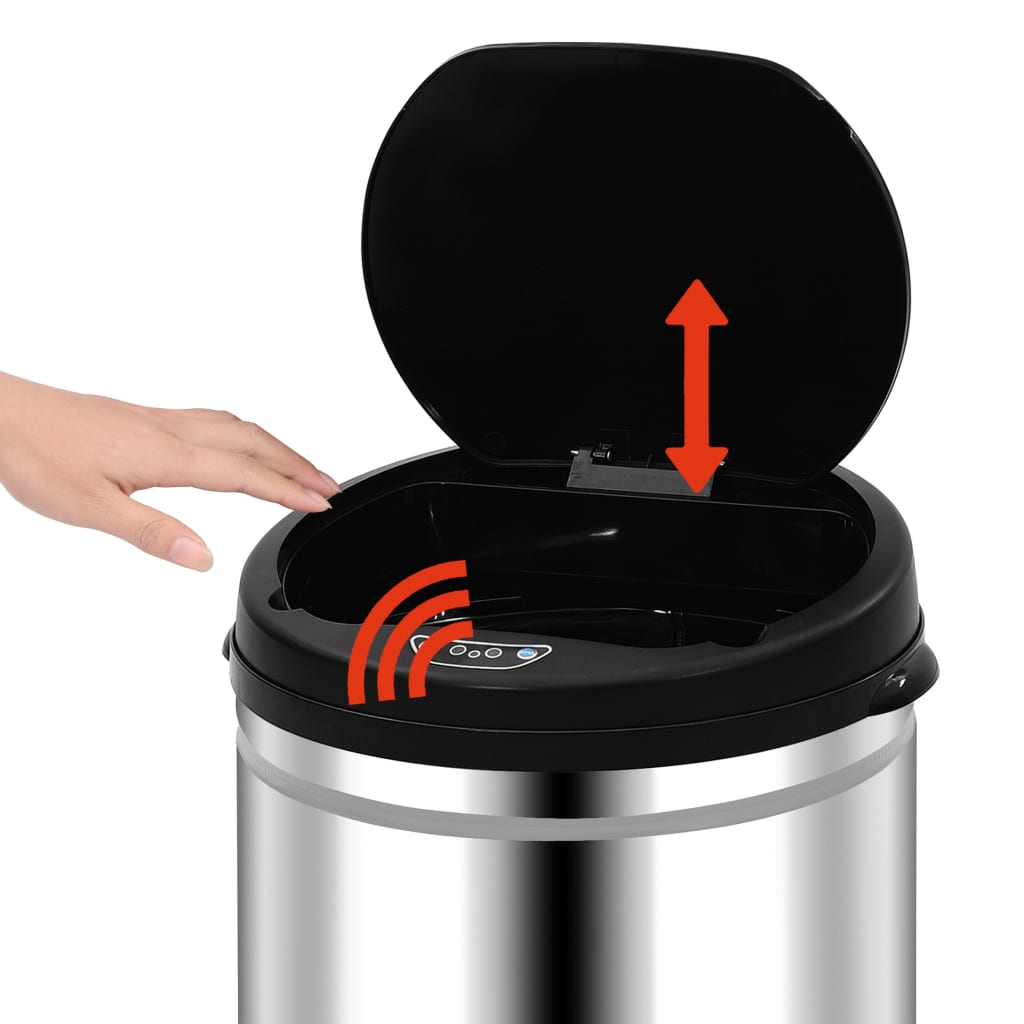 8720286043998_g_en_hd_4 vidaXL Automatic Sensor Dustbin 30 L Stainless Steel - Image 5