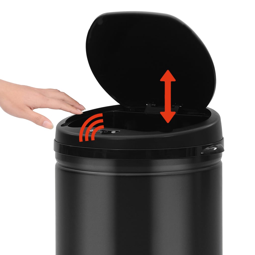 8720286044063_g_en_hd_4 vidaXL Automatic Sensor Dustbin 40 L Carbon Steel Black - Image 5