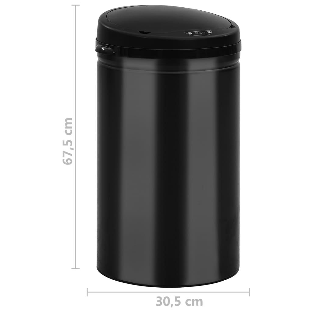 8720286044063_g_en_hd_7 vidaXL Automatic Sensor Dustbin 40 L Carbon Steel Black - Image 8