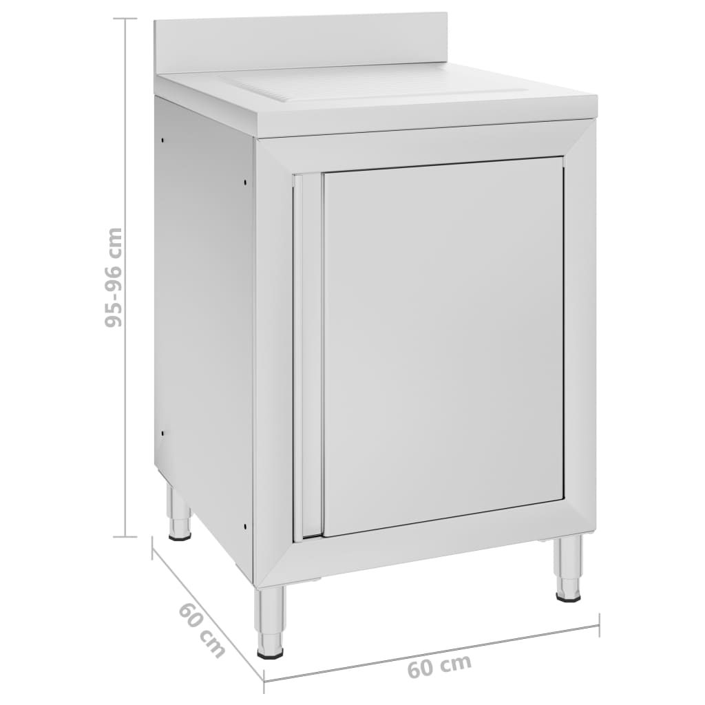 8720286044537_g_en_hd_7 vidaXL Commercial Kitchen Cabinet with Drainboard Stainless Steel - Image 8