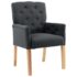 vidaXL Dining Chair with Armrests Grey Fabric - Image 2