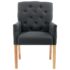 vidaXL Dining Chair with Armrests Grey Fabric - Image 3