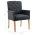 vidaXL Dining Chair with Armrests Grey Fabric - Image 7