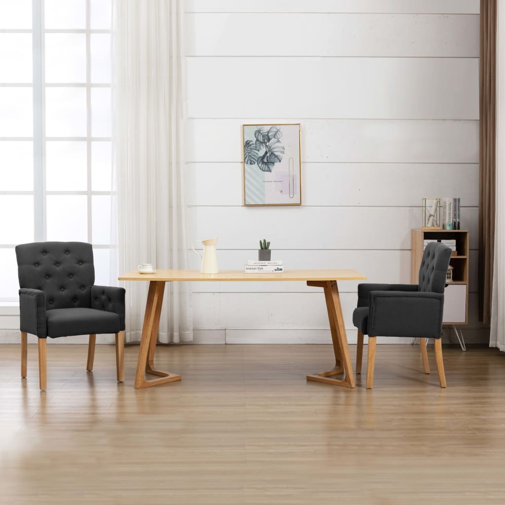 8720286052426_m_en_hd_1 vidaXL Dining Chair with Armrests Grey Fabric - Image 1