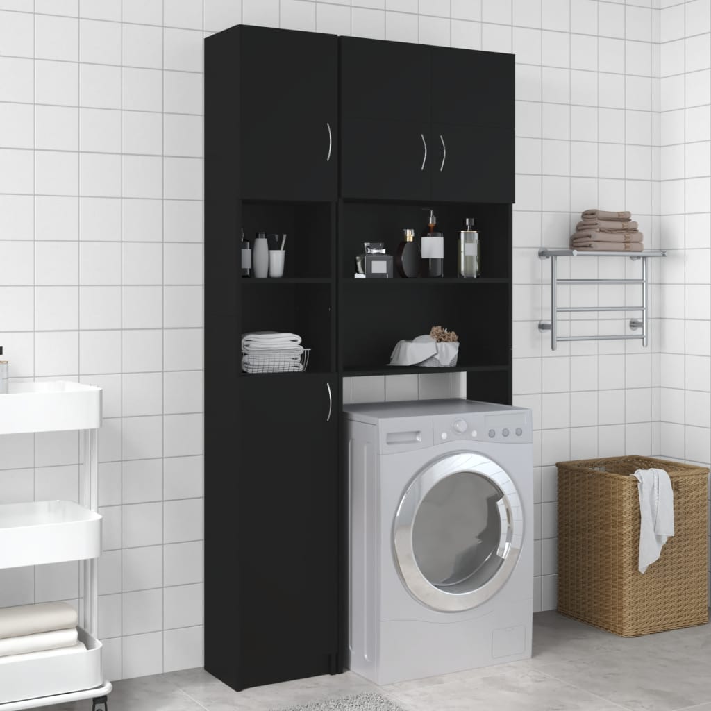 8720286054314_m_en_hd_1 vidaXL Washing Machine Cabinet Set Black Engineered Wood - Image 1