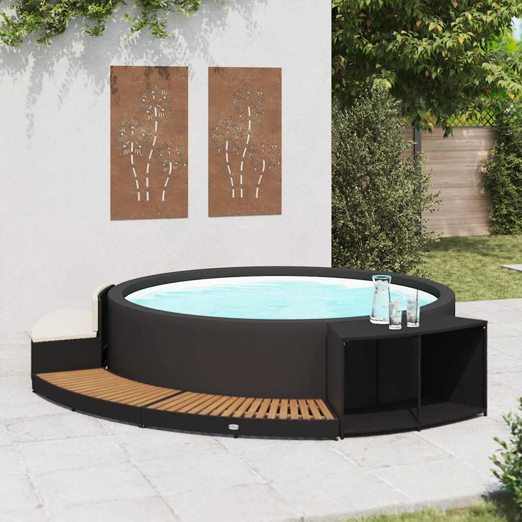 8720286055137_g_en_hd_1 vidaXL Spa Surround Black Poly Rattan and Acacia Wood - Image 3