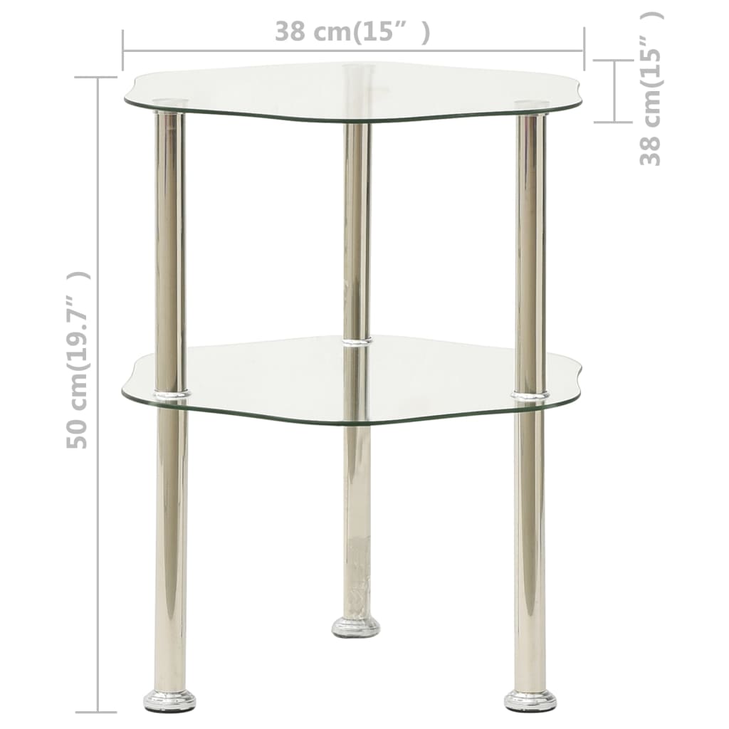 8720286057186_g_en_hd_4 vidaXL 2-Tier Side Table Transparent 38x38x50 cm Tempered Glass - Image 6