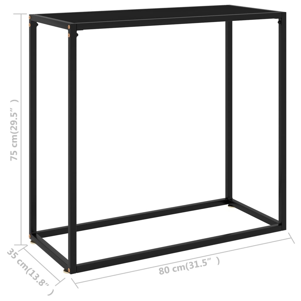 8720286057360_g_en_hd_5 vidaXL Console Table Black 80x35x75 cm Tempered Glass - Image 7