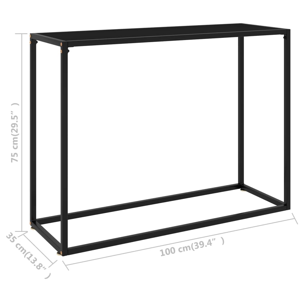 8720286057407_g_en_hd_5 vidaXL Console Table Black 100x35x75 cm Tempered Glass - Image 7