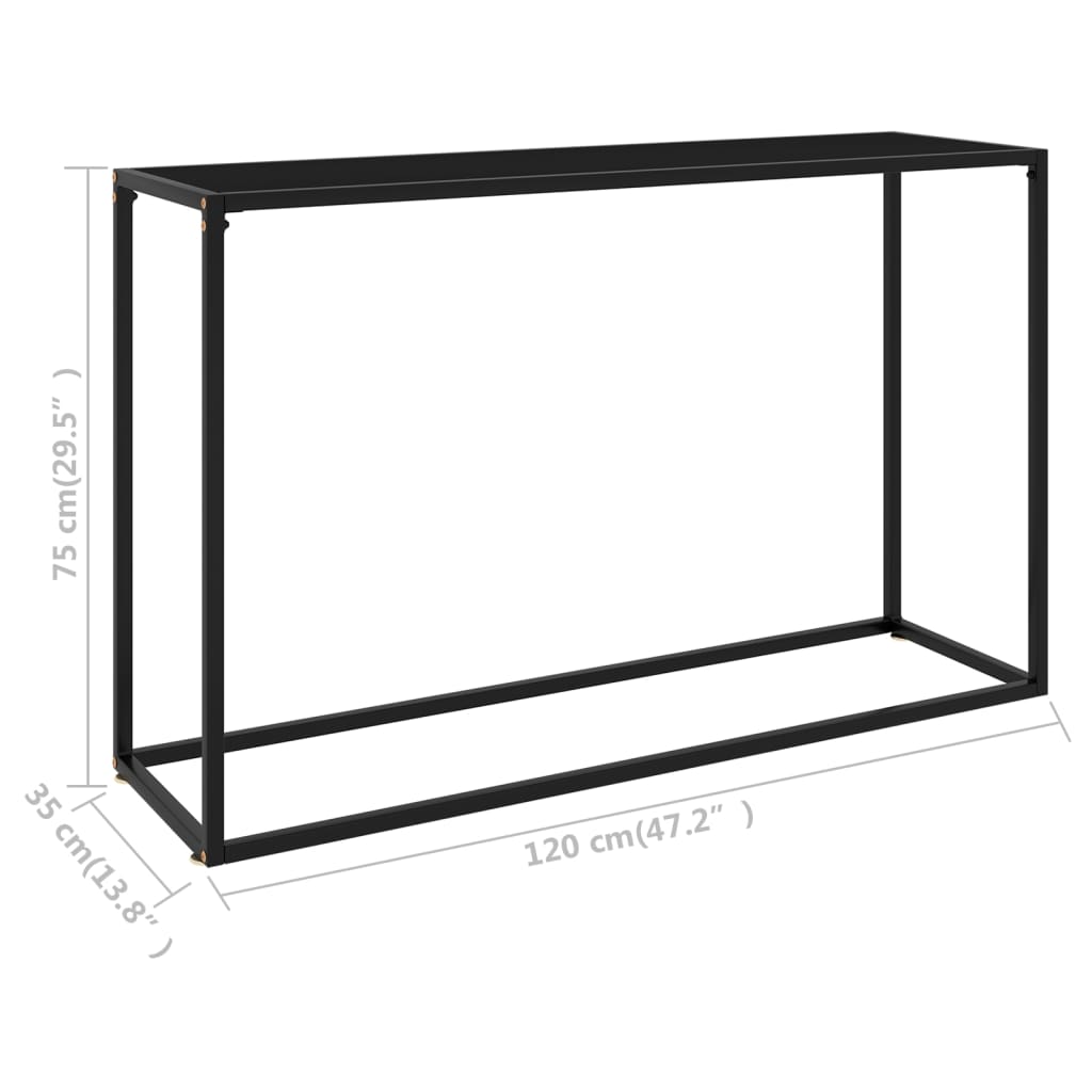 8720286057445_g_en_hd_5 vidaXL Console Table Black 120x35x75 cm Tempered Glass - Image 7