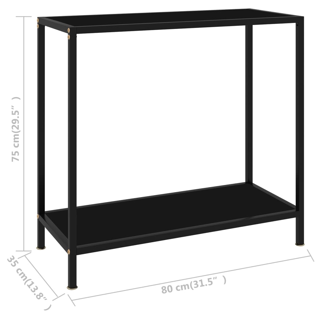 8720286057605_g_en_hd_5 vidaXL Console Table Black 80x35x75 cm Tempered Glass - Image 7