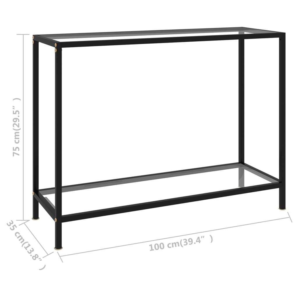 8720286057636_g_en_hd_5 vidaXL Console Table Transparent 100x35x75 cm Tempered Glass - Image 7