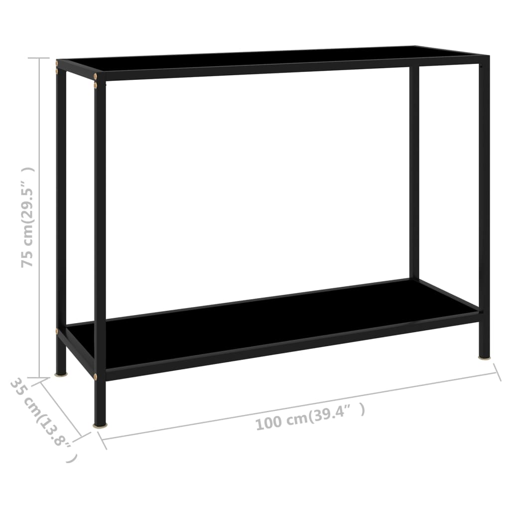 8720286057643_g_en_hd_5 vidaXL Console Table Black 100x35x75 cm Tempered Glass - Image 7