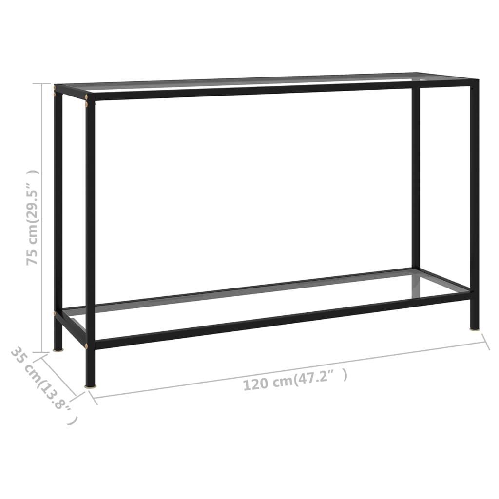 8720286057674_g_en_hd_5 vidaXL Console Table Transparent 120x35x75 cm Tempered Glass - Image 7