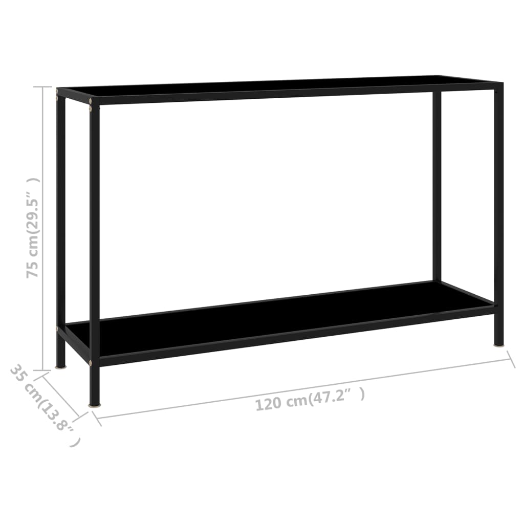 8720286057681_g_en_hd_5 vidaXL Console Table Black 120x35x75 cm Tempered Glass - Image 7